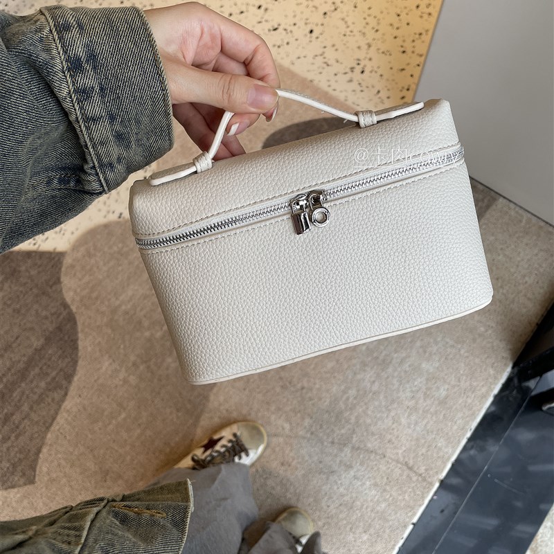 卡肉cowryh 饭盒包包荔枝纹简约2024新款斜挎小包百搭手提单肩包