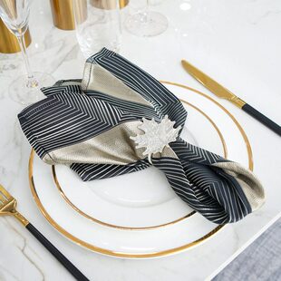 现代轻奢餐巾折花口布擦杯布不掉毛样板间装饰垫布西餐巾扣环定制