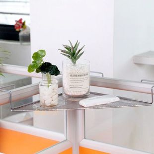 收纳多功能办公室桌架置物架悬挂式花架挂架卡位铁艺花架三角挂钩