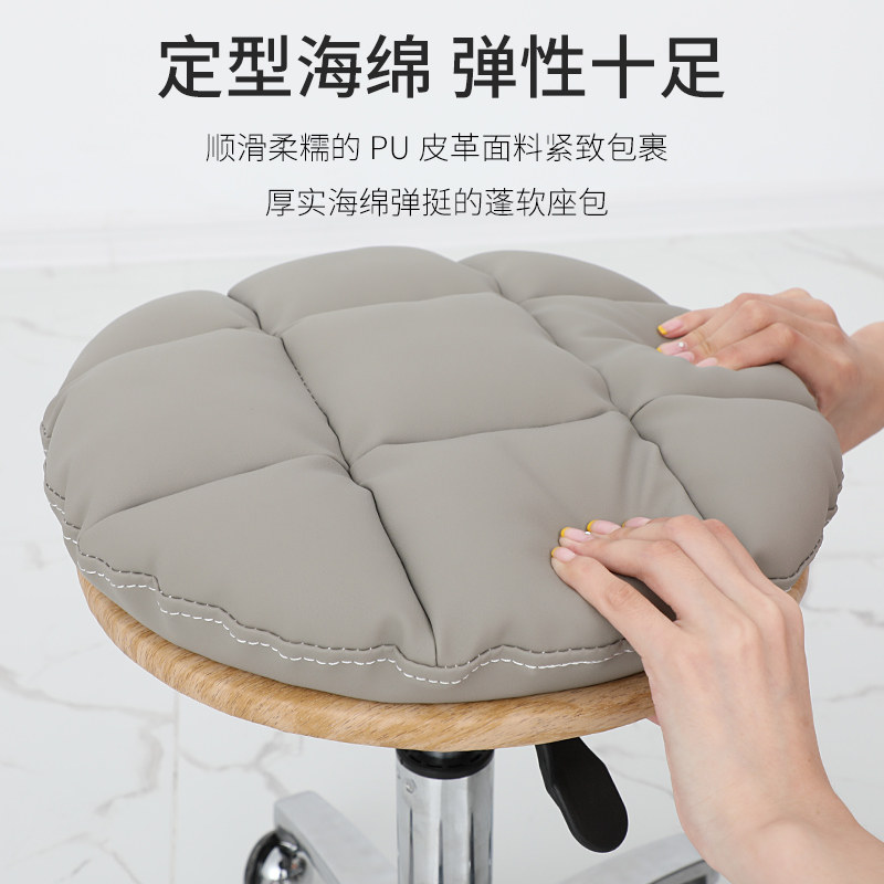 新款发廊师傅椅大工凳带靠背不锈钢美甲美发理发店椅子旋转升降