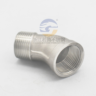 304不锈钢45度内外丝弯头45内外牙螺纹弯头水暖管配件4分6分1寸