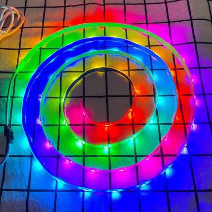 led全彩流水灯带超亮幻彩闪光呼吸跑马灯USB电池盒5v防水氛围灯条