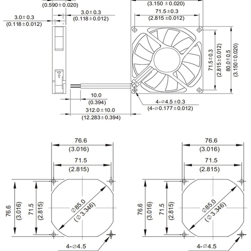 全新DF8015 12V 24V 0.20A 8CM 8015 机箱 电源 变频器散热风扇