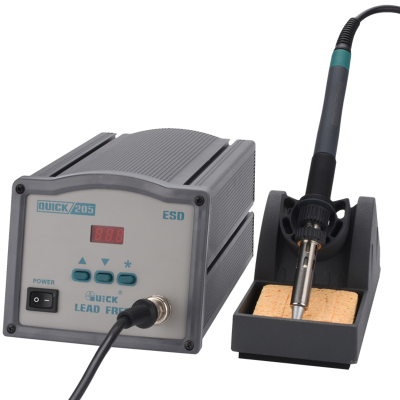 QUICK快克焊台203H90W数显无铅高频恒温焊台205大功率电烙铁150W