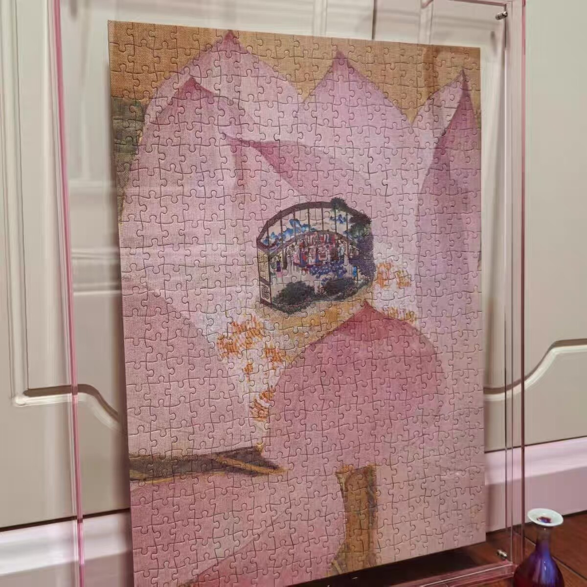 高级感亚克力500片画框50*70可上墙相框立体框超高透ins风拼图框