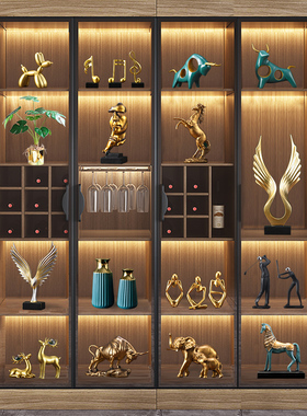 现代轻奢高档酒柜装饰品摆u件客厅创意家居饰品简V约电视柜桌面摆
