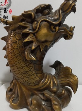 纯铜龙头鱼摆件鳌鱼招财纳福家居装V饰工艺品摆设