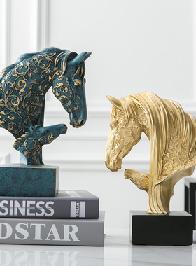 马摆件酒柜装饰品客厅电视柜家居饰品创意办公桌桌X面摆设工艺品