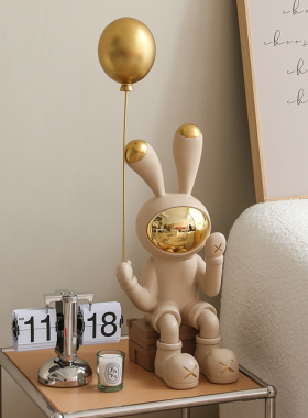 客厅电视柜酒柜创意高档太空兔子大型落地摆N件轻奢软装家居装饰