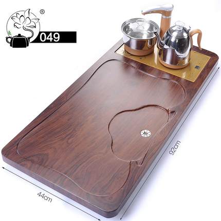 049平步青云科技木茶盘整块茶具礼品套装实木平板茶柯木实木茶盘