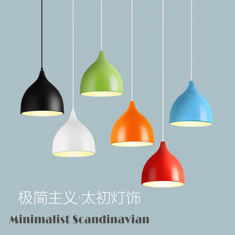 现代简约铝材餐厅吊灯彩色水滴时尚灯饰三头客厅卧室吧台吊灯