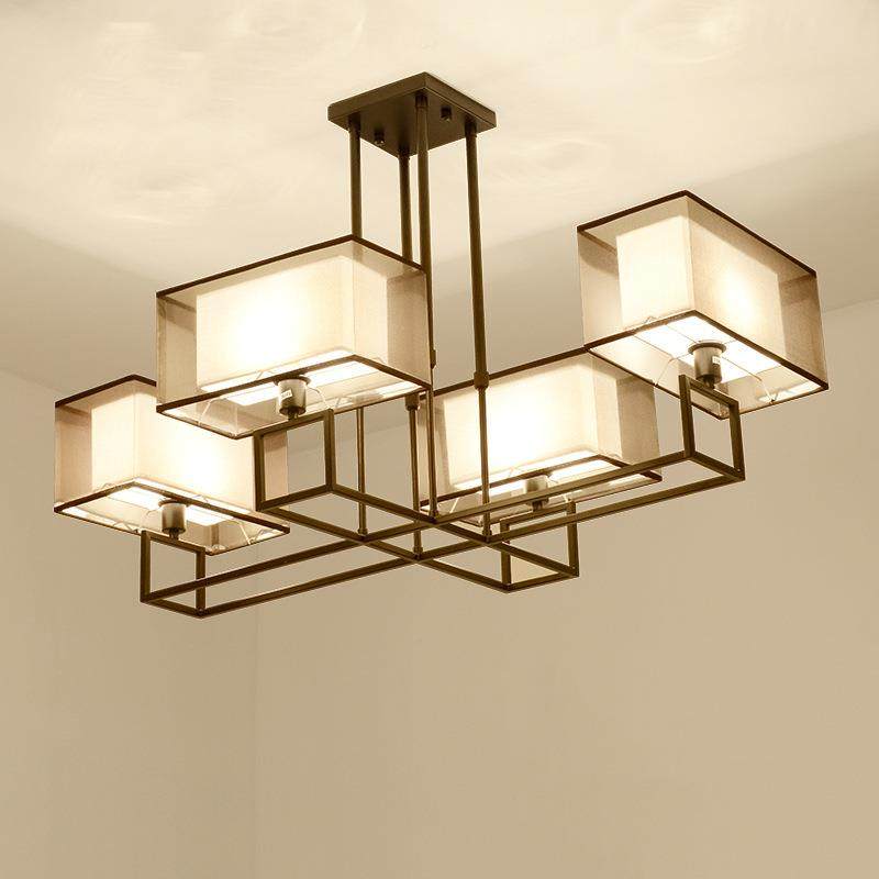 新中式吊灯客厅灯书房卧室LED灯饰餐厅长方形吸顶灯铁艺中式灯具,家装灯饰光源,智能吊灯,淘宝优惠券,粉丝福利购,淘宝优惠卷