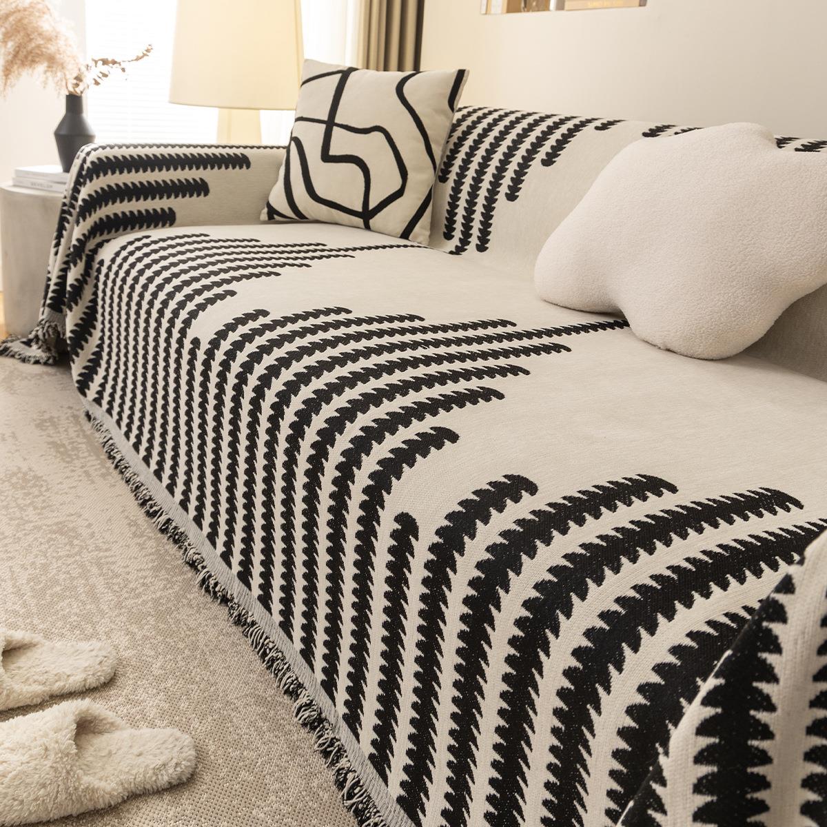 北欧简约沙发盖布巾四季通用沙发垫雪尼尔沙发巾沙发套罩沙发毯子