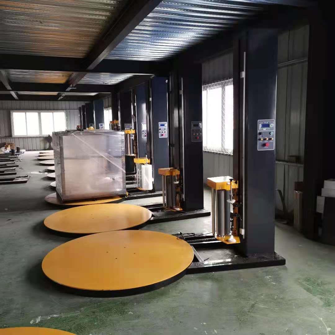 预拉伸缠绕包装机打包机 现货供应全自动托盘缠绕机 自动缠膜机