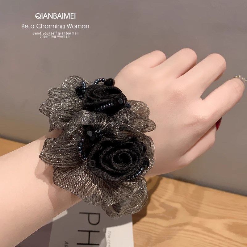 发圈发圈a大肠高级感丸子头盘发扎头发绳头绳女简约懒人盘发器女