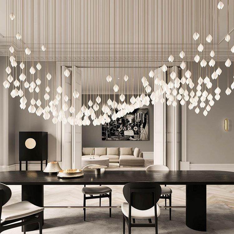 北欧简约陶瓷玉兰花餐厅酒店售楼部设计师卧室床头楼梯间花瓣吊灯,家装灯饰光源,智能吊灯,淘宝优惠券,粉丝福利购,淘宝优惠卷