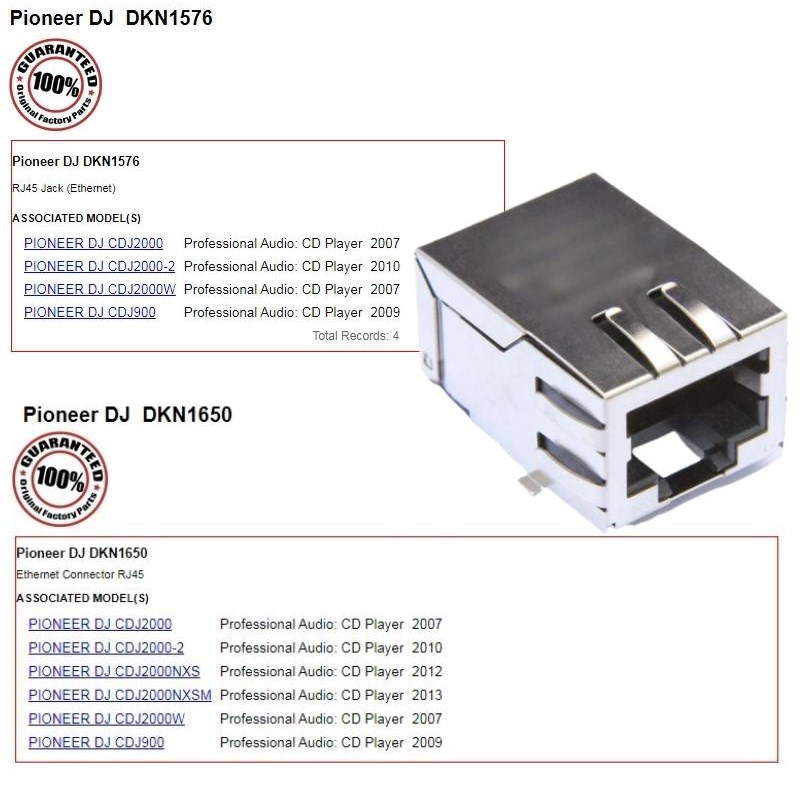 先锋Cdj2000 2000Nexus 900光盘播放器网线共享链路插座接口Dkn16