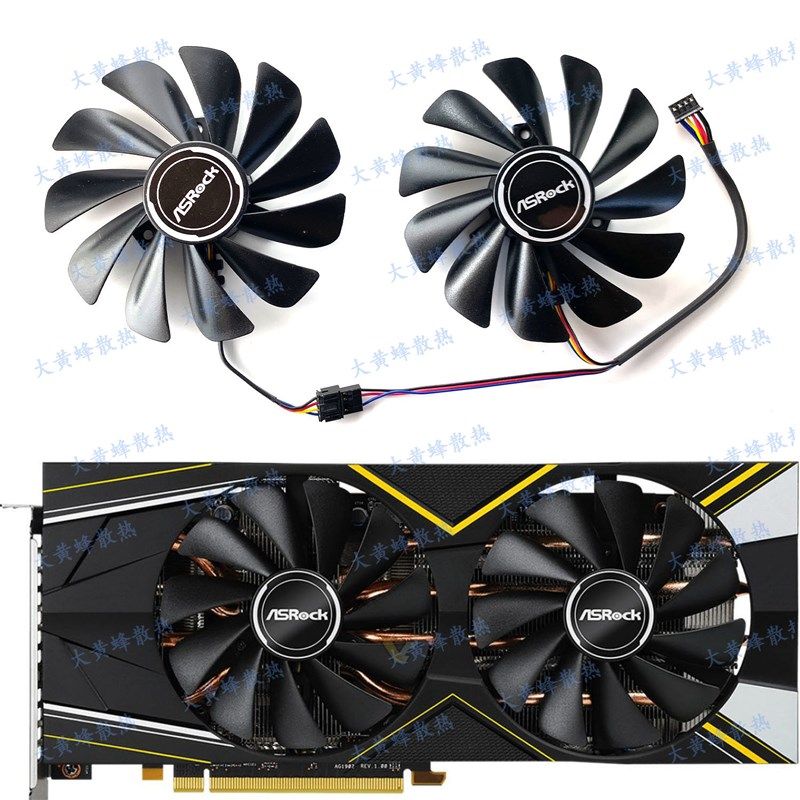 ASROC/华擎RX5700 RX5700XT Challenger挑战者显卡风扇CF1010U12S