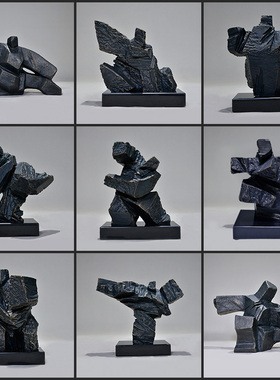 家居饰品酒店样板l房摆设现代类似朱铭太极雕塑艺术品树脂抽象摆