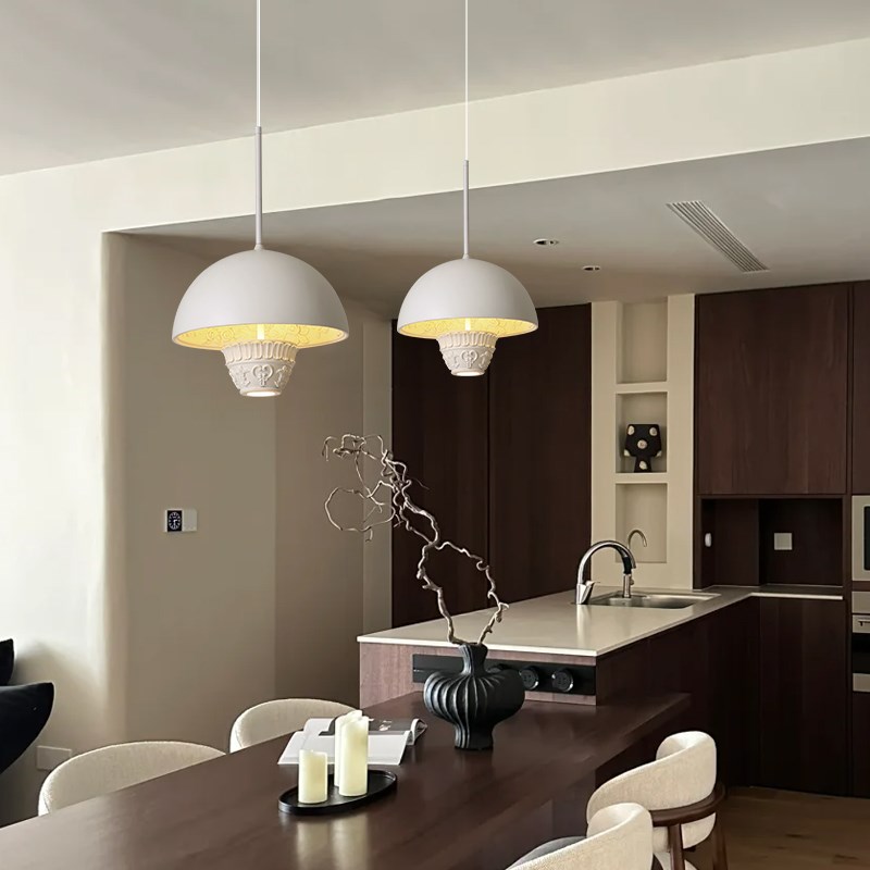 法式餐厅吊灯简约现代创意环保树F脂餐桌卧室床头奶油风吧台灯