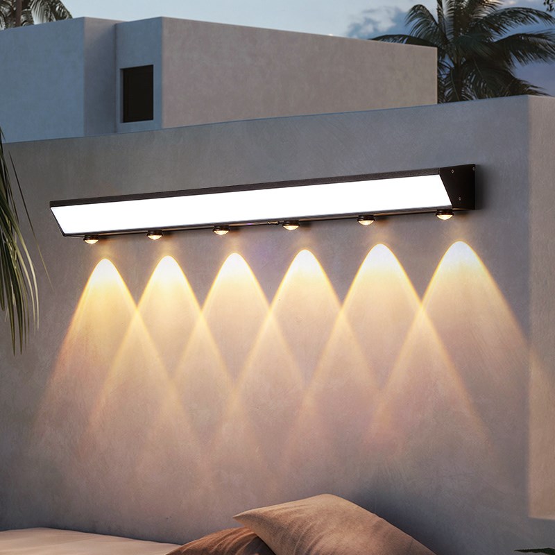 太阳能户外壁灯2025年新款花园围墙H防水室外温室长条防水门头灯