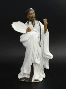 石湾公仔 陶瓷工艺品礼品摆件 家居艺术饰品人物摆设 诸葛亮孔明