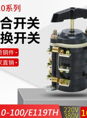组合转换开关 HZ10-100/E119 电焊机开关 HZ10-100E119 100A 380V