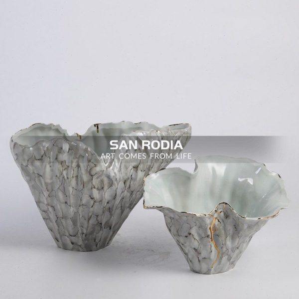 新中式素色水墨描金大口陶瓷花瓶样板间售楼处酒店会所玄关插花器,家居饰品,花瓶,淘宝优惠券,粉丝福利购,淘宝优惠卷