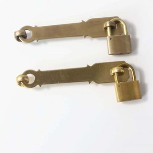 仿古纯铜锁扣老式门扣挂锁大门铜门鼻锁实木门搭扣插销中式门栓