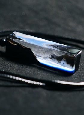 【青木制】手作山海皆可u平吊坠树脂滴胶檀木定制首饰情侣礼物品