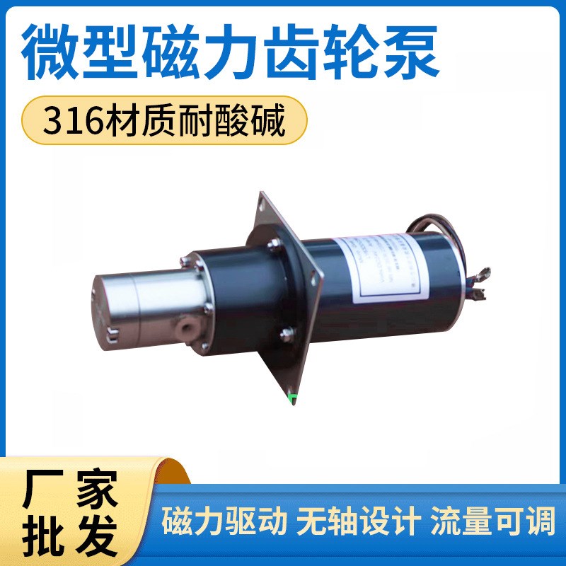 可调微型磁力磁l驱动齿轮泵小型不锈钢齿轮油泵化工循环泵