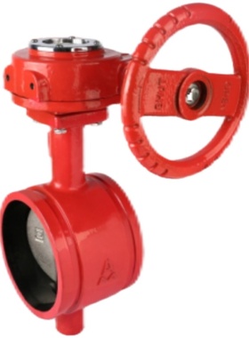 埃美柯 9863 沟槽连接弹性密封蜗轮蝶阀 D381X-16Q DN50 200