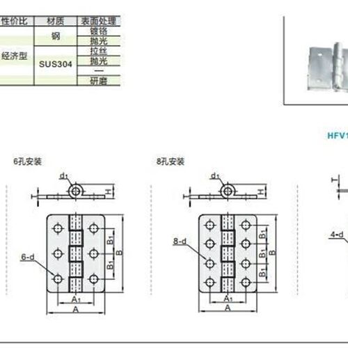 不锈钢蝶形铰链合页HFV02/HFV12/HFV13-40/47/58/70/65/77/95/113