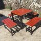 定制户外休闲公园组合长桌椅景区花园塑木六边凳社区活动棋牌长椅