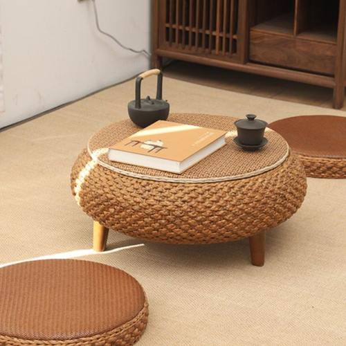 日式暖桌榻榻米茶几飘窗桌炕桌卧室家用简约窗台地矮桌藤编可收纳