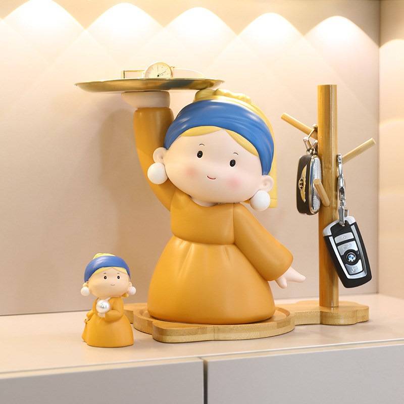 艺术家托盘摆件钥匙玄p关收纳高档轻奢桌面摆件树脂工艺新年礼物