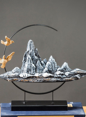 新中式桌面玄关书房酒柜摆件办公室隔断卧室潮流R创意餐边柜装饰