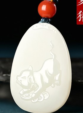 和田玉本命年玉吊坠十二生u肖男女玉佩属兔鼠牛虎龙蛇马羊猴鸡狗