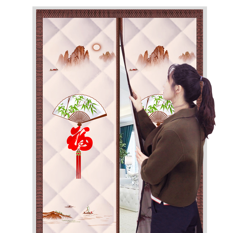 棉门帘家用冬季加厚磁吸免打孔隔音密封隔断O防寒保温挂帘挡风保