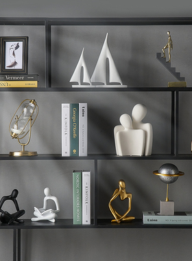 北欧风轻奢摆件家居客厅电视柜酒柜高级感办公室装饰W现代组合软