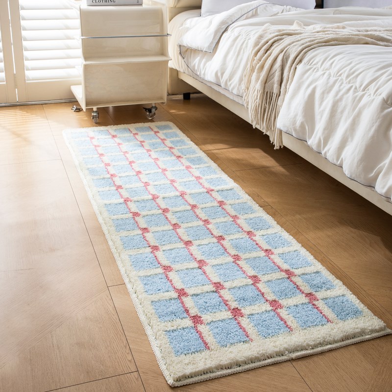 奶油风床b边毯卧室加厚撸猫感地垫床尾毯防滑卫生间吸水地垫