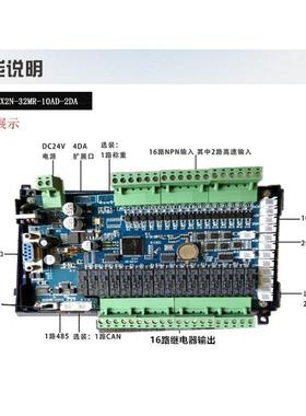公元PLC工控板FX板式JK2N-32MR-10AD-2DA/14/20/48/64MR/TM一体机