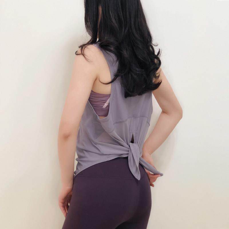瑜伽服背心女美背宽松网纱绝美外穿网衫上衣运动健身跑步训练罩衫