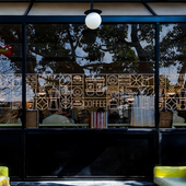 咖啡店创意腰线玻璃贴膜装 饰奶茶店酒吧橱窗氛围底纹美化双面彩色