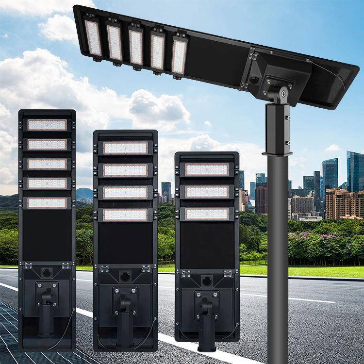 跨境新款防水IP65户外铝制一体化工程LED太阳能灯大功率人体感应