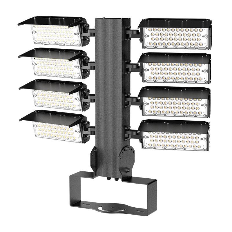 万向可调节鳍片模组LED投光灯1200W大功率球场灯泛光灯广场高杆灯