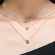 18K金女士玫瑰金小蛮腰项链锁骨链黄金套链彩金吊坠项链520礼品