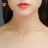 ZJUZ18K金项链玫瑰金女款 au750黄金项链锁骨链吊坠彩金项链送女友