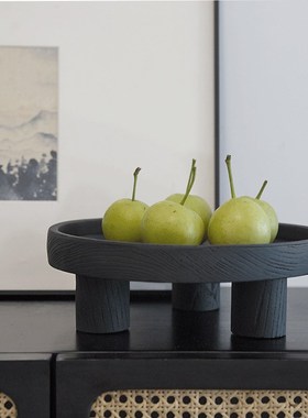 样板房售楼处装饰果盘家用v玄关钥匙盘客厅茶几艺术品摆件托盘圆