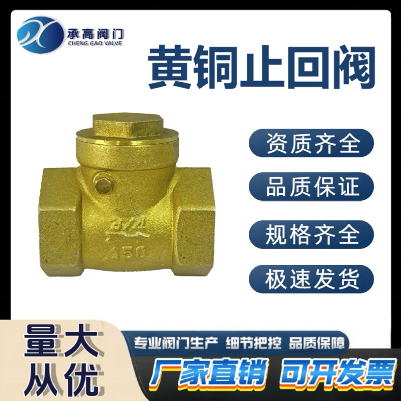 黄铜丝扣卧式止回阀止逆阀止逆阀家装工程用4分6分1寸dn1V5 20 25